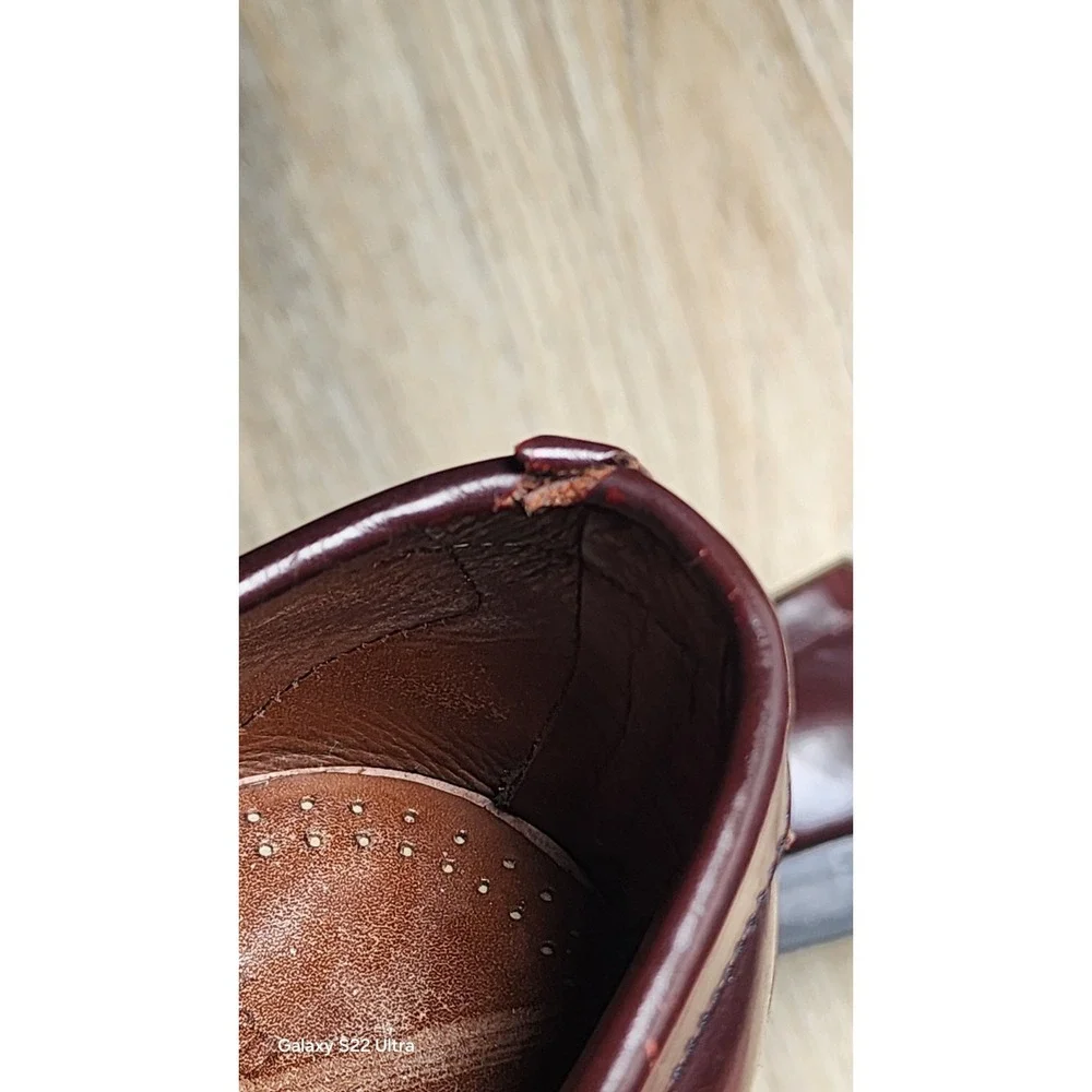 Allen Edmonds Men's Stowe 42397 Burgundy Polished Calf Leather Loafers Size 12